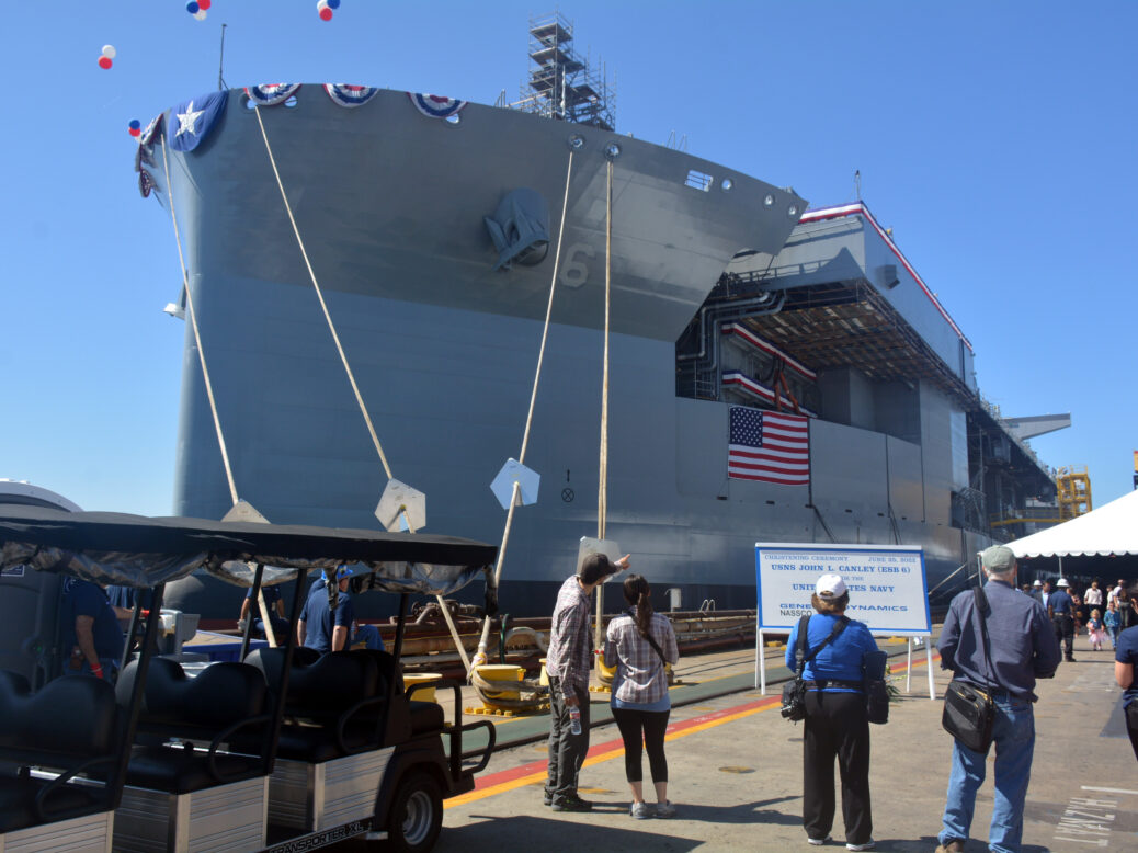 US Navy christens Expeditionary Sea Base USNS John L Canley