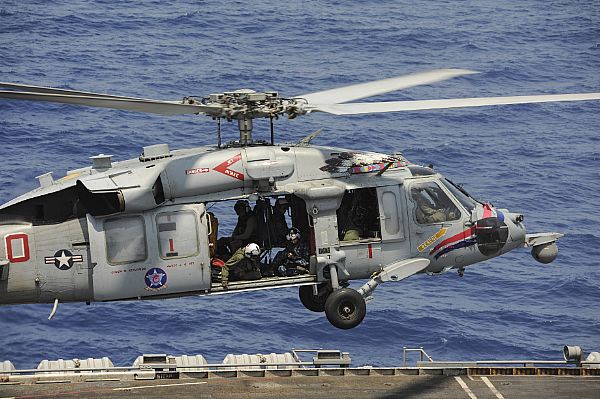 An MH-60S Sea Hawk helicopter 