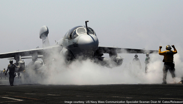 EA-6B Prowler tactical jamming aircraft.