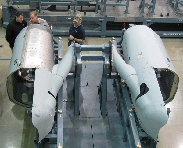 Aurora-built engine nacelles installed on final assembly structure for US Marine Corps